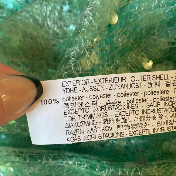 ZARA Sea Green Sequin Lace Pencil Skirt - Picture 9 of 16